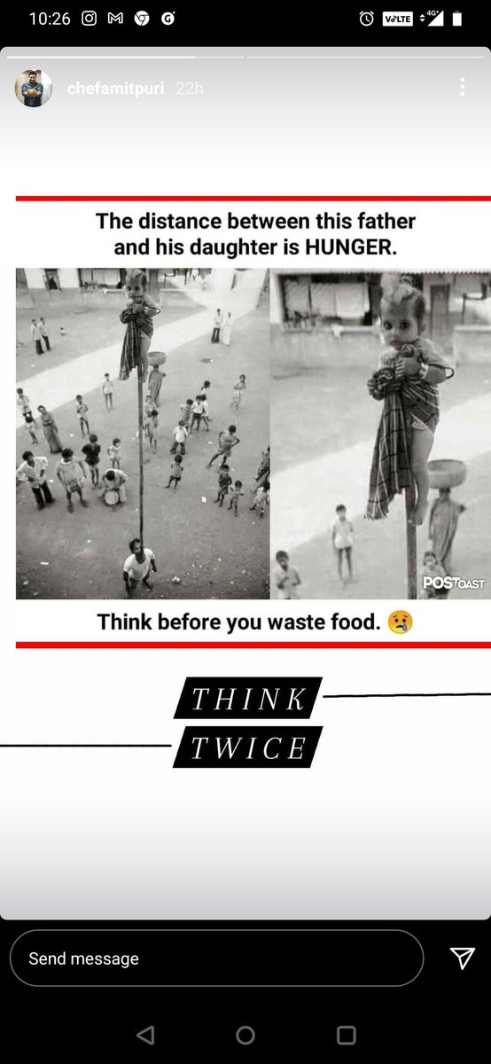 Chefvishalbhat1's tweet image. Think before you waste food...
#thoughtoftheday #thoughts #ThoughtsToLiveBy #thoughtsandprayers #food