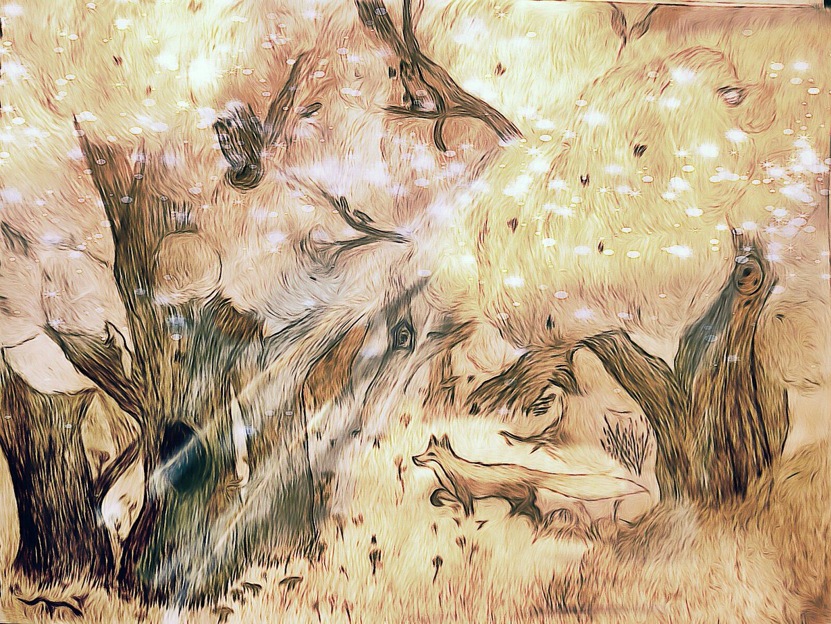 Alex_Hound_'s tweet photo. I found my old forest art. It's made on paper with only 1 HB pencil and gone through some effects. 
#ArtistOnTwitter #forest #sfw #fox #pencilart #Pencildrawing #nature https://t.co/71MKQeV0lh