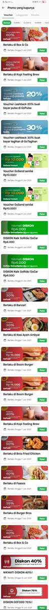 LisdaSepiani's tweet photo. @RacunBelanja Iseng buka gojek ternyata otomatis dapet vocher banyak banget 😁 https://t.co/eyovNnQUix