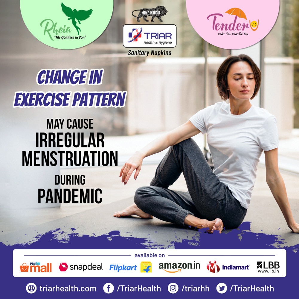TriarHealth's tweet photo. #Research confirms that changes in #Exercise Pattern may cause #irregular #menstruation in some #women. 

During pandemic, many of us have either started exercising, or have given it up for a bit relaxed life.

Do take a look at your routine &amp; share if you have experienced this. https://t.co/qKFPqUY2Ci