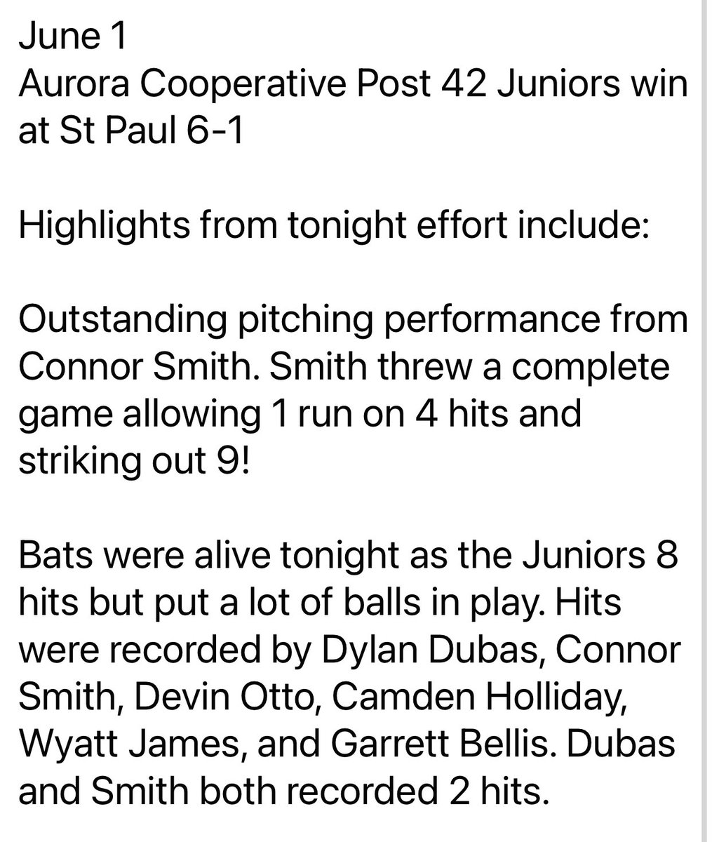 Aurora Legion Baseball Post 42 (@aurorapost42) on Twitter photo 