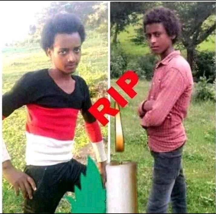 JGamtaa's tweet photo. In the same day these two boys, Thomas Fufa and Ermias Garramu, were executed by #Ethiopian security forces in Horo Guduru, Wellega. Their families say the boys were taken from their homes by Ethiopian security forces who later executed the boys in the forest. https://t.co/H4AKcygwsc