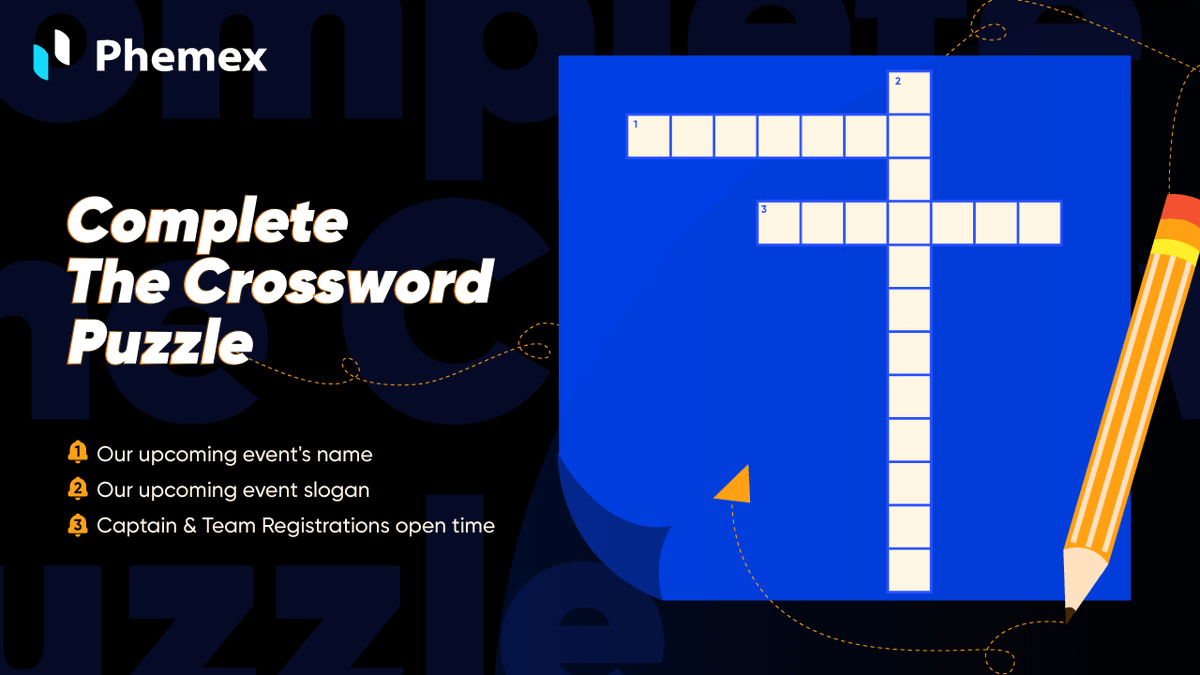 Phemex_official's tweet photo. This week, #Phemexwithmemes is inviting you to finish the crossword puzzle! Just some simple words you might already knew. 😬 

To enter:
✅ Finish the puzzle in the pic below
✅ RT &amp; tag 3 friends
✅ Hashtag #Phemexwithmemes

Tip: Check out our pinned tweet 👆 🙈 https://t.co/cvBkXaVNpb
