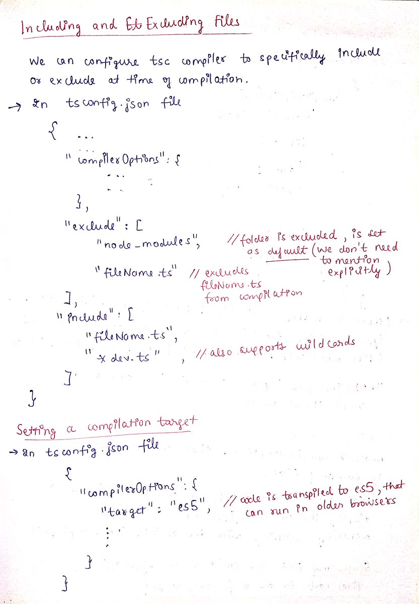 thesavvycoder's tweet image. Day2 of #30DaysOfTypeScript challenge
Learned about the TypeScript compiler and various configuration settings we can apply to control our workflow.
Follow the repo: github.com/tarunsinghdev/…
Notes from Day 2 .👇👇