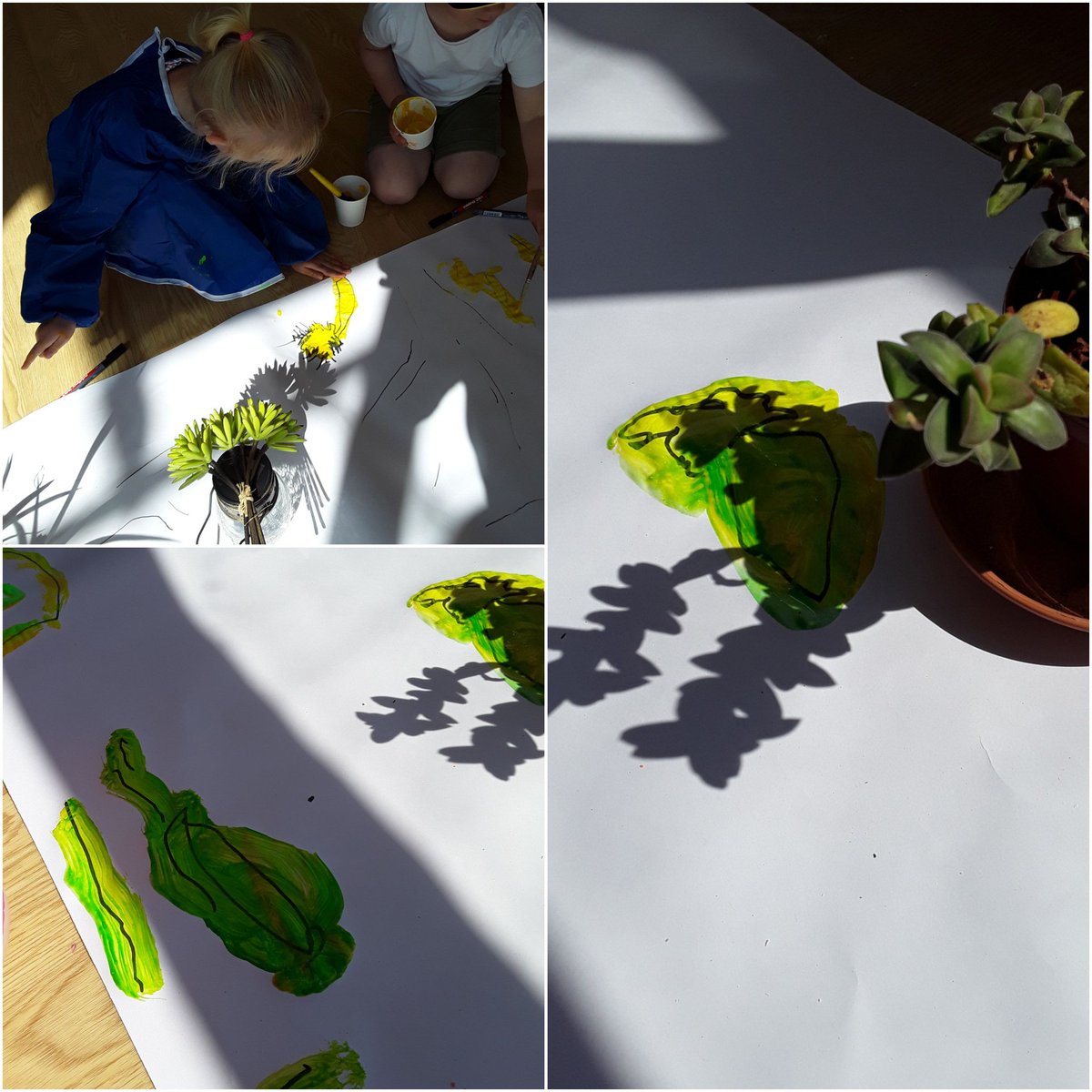 AshbridgeMaxy's tweet image. In the #atelier this morning we are availing nature&apos;s beautiful &amp;amp; abundant resource &apos;sunlight&apos; to our advantage. Tracing the shadows of nature on the canvas! Beautiful, calm &amp;amp; mindful Wednesday morning for #hedgehogs #markmaking #eytalking @NDNAtalk #joysofjune
