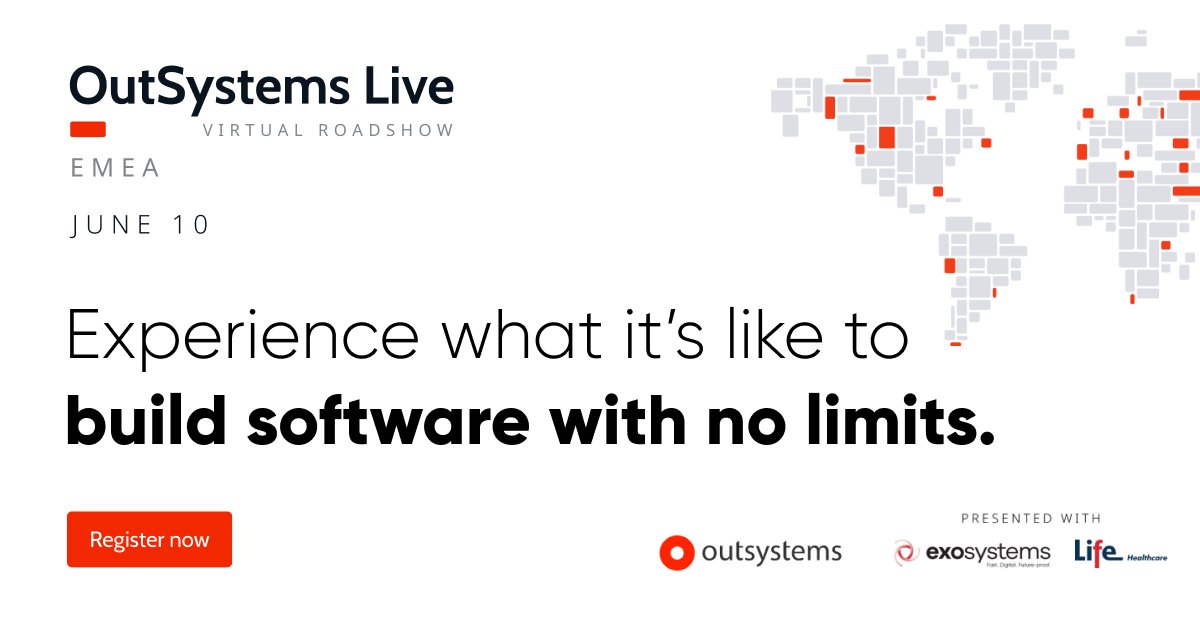 Book your seat for OutSystems Virtual Live on 10 June and experience what it's really like to build software with no limits hubs.la/H0NvGqX0