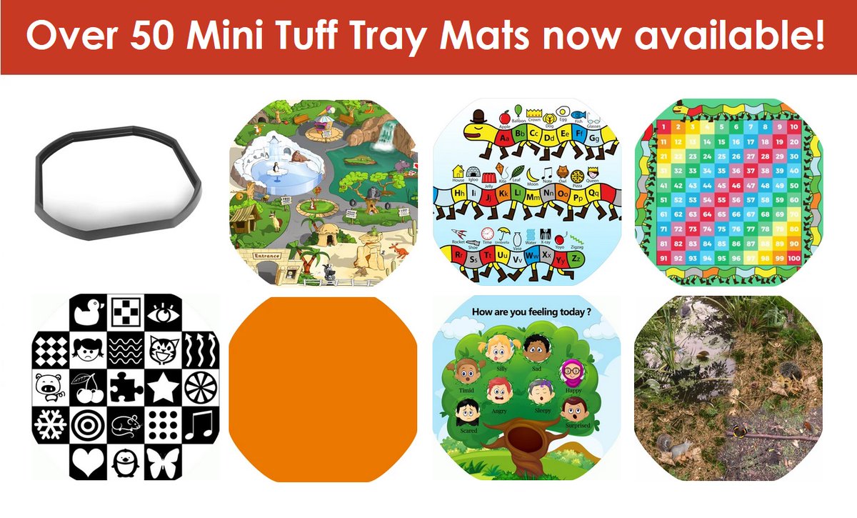 We've been working away behind the scenes to bring you mini versions of over 50 of our standard tuff tray mats! Take a look...they're great for taking into the garden to play in the sun!🌞

#tufftray #minitufftray #minitufftrays #minitufftrayfun #minitufftrayplay #minitufftraymat