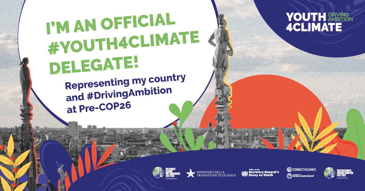 So excited to announce that I’ll be representing Madagascar 🇲🇬 at the #Youth4Climate: #DrivingAmbition event in Milan 🇮🇹 this Sep.! 🙌
I’ll be working with hundreds of other youth delegates from around the world to help shape the climate agenda at #PreCOP26 & #COP26! 💪