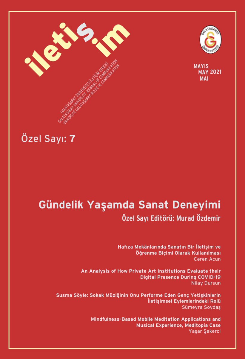 Fakültemizin hakemli akademik dergisi İleti-ş-im’in “Gündelik Yaşamda Sanat Deneyimi” konulu 7. özel sayısına iletisimdergisi.gsu.edu.tr/tr/pub/issue/6… bağlantısı üzerinden ulaşabilirsiniz. İyi okumalar dileriz!
