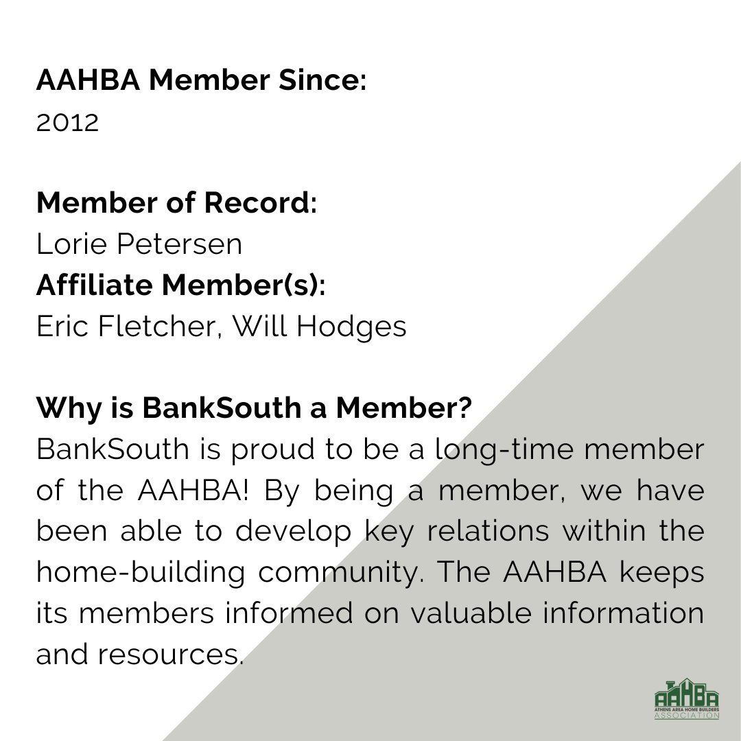 AthensAreaHBA's tweet photo. Check out our first Member Highlight!! 

@BankSouth, thanks for sharing!! Scroll through the images to learn more or visit their website https://t.co/z6SnnCIpQR

#aahba #hbag #nahb #homebuilding #community #memberhighlight https://t.co/w9zo8BN0mQ