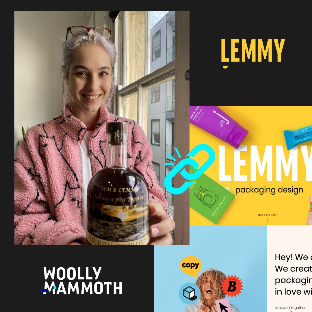 MammothDotTech's tweet image. WM x Lemmy. Thank you Lemmy for the inscribed whiskey 💛 💙 🥃
Lemmy is a creative packaging, branding and design studio based in Newcastle, founded by the talented @danka_designs.
The Lemmy website was designed by Danka and built by Cassie here at Woolly Mammoth 🎨 🖥️