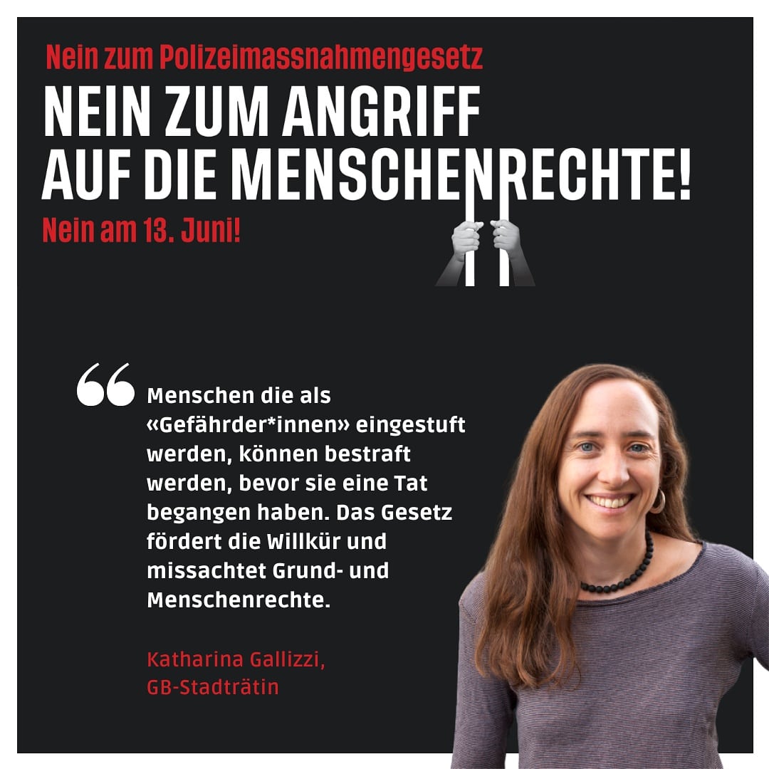 Am 13. Juni stimme ich NEIN zum willkürlichen PMT.  #neinzumpolizeigesetz #willkürparagraph @GruenesBuendnis