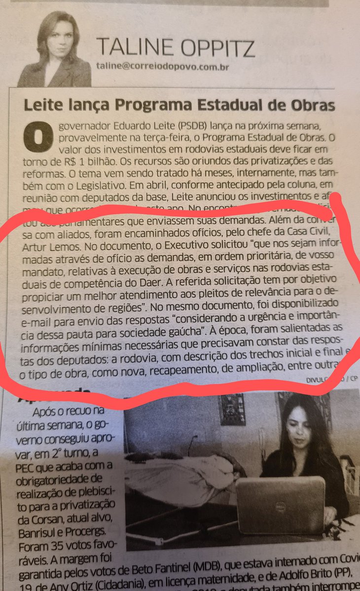 DepJeferson's tweet photo. A votação de 35 X 18 ontem ñ foi só ideologia de quem quer Estado mínimo. Confira a troca: governador oferece obras em estradas para deputados (por escrito). 
É o famoso "kit asfalto". 
Leite  além de mentiroso é clientelista. https://t.co/mZtmuwV5Tm