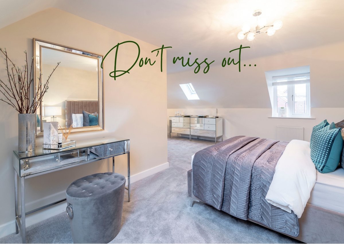 FieldFarmHomes's tweet photo. If you're looking for a four bedroom home between Nottingham and Derby, this Ascot could be the one for you! 🏡

It's the only home currently available, and as it's also our Marketing Suite, it comes with carpets, curtains and blinds. You could even buy the beautiful furniture! https://t.co/0Xar1DPcww