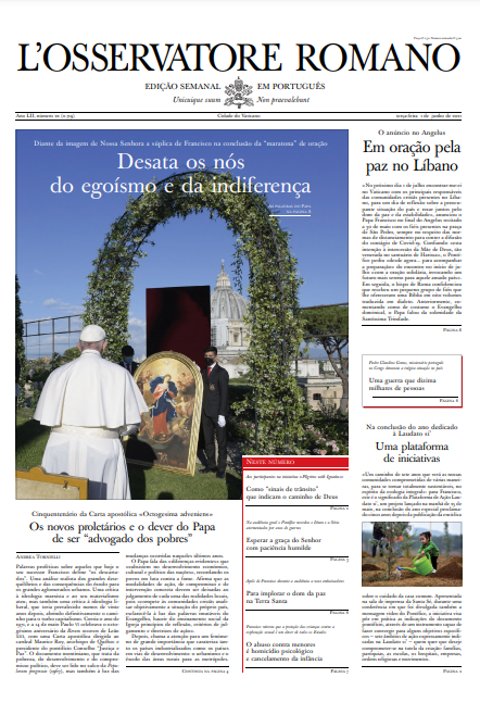 oss_romano's tweet photo. Edição semanal em língua portuguesa #2dejunho Diante da imagem de Nossa Senhora a súplica de #Francisco na conclusão da “maratona” de oração. Desata os nós do egoísmo e da indiferença
https://t.co/q5XqcgqQ8x https://t.co/xCNzHym7m2