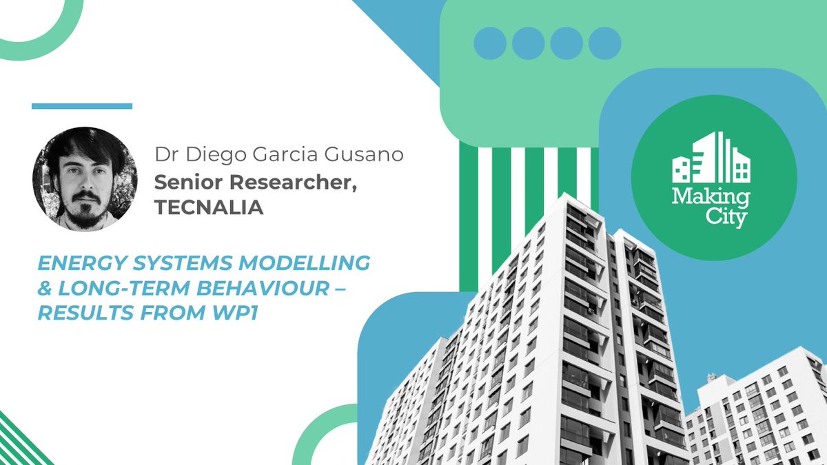 MakingCity_EU's tweet photo. [🔴LIVE] Dr Diego Garcia Gusano, Senior Researcher at @tecnalia is now presenting the work undertaken in #MakingCity to model #energy systems, establishing energy scenarios by 2050 for #cities. #PositiveEnergyDistricts https://t.co/BgahwKCiO9