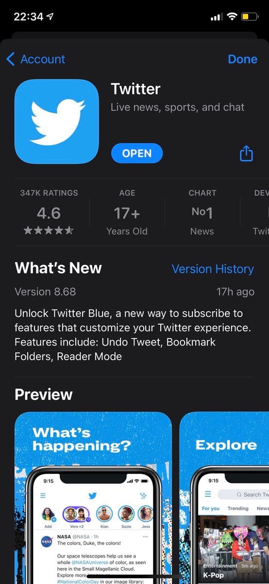 MattNavarra's tweet photo. Twitter Blue subscription launch looks imminent https://t.co/REp4QCi2kE https://t.co/6Z6O5pfx6U