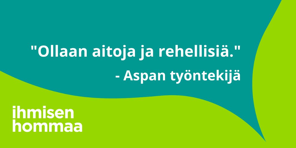 Aspasaatio's tweet photo. Kun tehdään #IhmisenHommaa, ollaan aitoja ja rehellisiä. 💬 Tule meille töihin! https://t.co/GdHwxn9fjZ #rekry #lähihoitaja #sairaanhoitaja #sosionomi #aspalainen https://t.co/lbfxTTNS1X