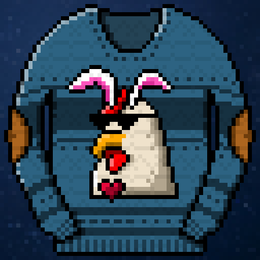 BitKnitSweaters's tweet image. 👋 Hen #01 was gobbled up within a few hours of our #NFTdrop last night, and we clucking love to see sweaters on some digi-bods!

31/32 HENS REMAIN! 🧶🐔

2.56 Tezos each, exclusively on @hicetnunc2000: hicetnunc.xyz/tz/tz1Y4rigeuz…

#NFT #nftcollector #nftart #pixelart #uglysweaters