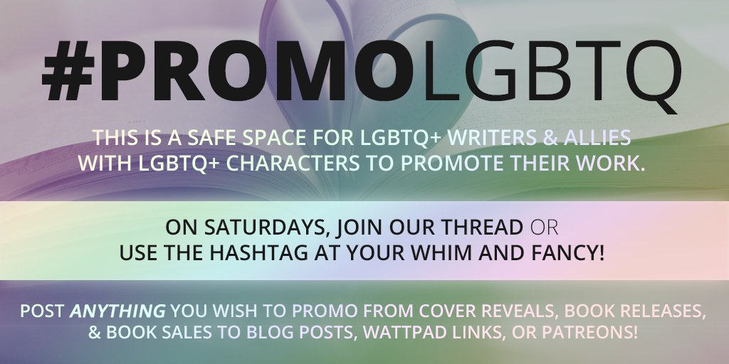 Happy #PrideMonth, my #amwriting #LGBTQ+ lovelies! For our #promoLGBTQ #Saturday thread, reply below with anything from your #writeLGBTQ world you'd like to share or promote. Include a 2nd reply w/a fellow #queer artist's work to spread the #loveislove! 💕&RT as much as you can!!