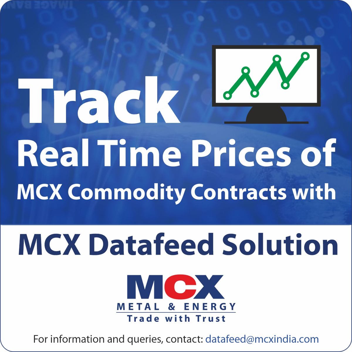 MCXIndialtd's tweet photo. MCX DATAFEED SOLUTION
For further information and queries, please contact datafeed@mcxindia.com
#datafeed #data #realtimeprices #commodity #contracts #commoditycontracts https://t.co/pbRVulJVkP