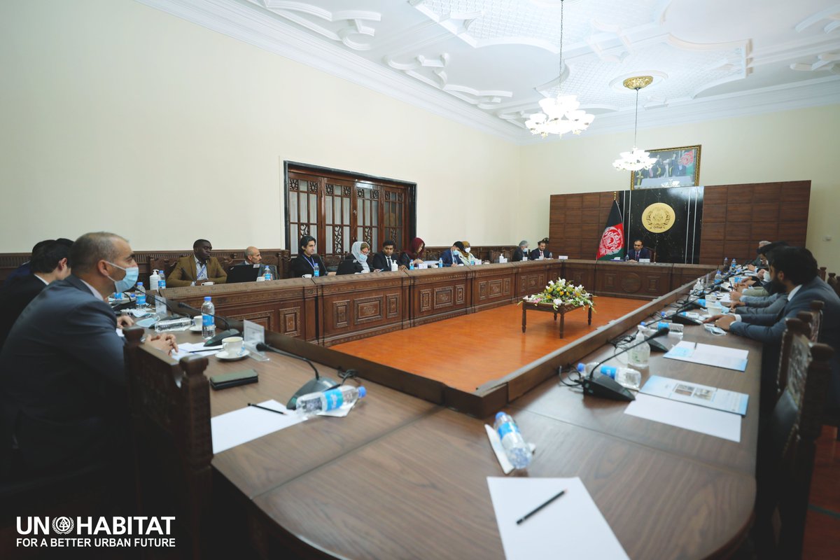 UNHabitatAf's tweet photo. #MoRRAfg #GoIRA chaired 4th NSC Meeting for #SHURA programme. Dignitaries from #AOP @MuftahudinAu,#MUDL #DMM #IDLGAFG #EU #Denmark @UNHABITAT #UNHCR deliberated. Resolutions adopted. Decisions reached for simplifying & accelerating #sustainable #resettlement of #returnees #IDPs https://t.co/lN9jrP6Icw