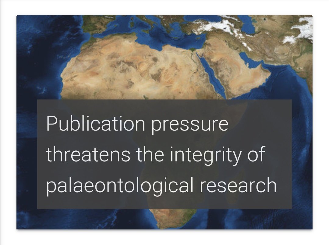 Excited to share our new preprint where <a href="/mauritiantales/">Nussaïbah Raja</a> and I look at how "publish or perish" culture impacts #palaeontology, and discuss recent ethical (and legal) transgressions, taxonomic work, and the need for a central ethical framework 📝⚖️🦕
eartharxiv.org/repository/vie…