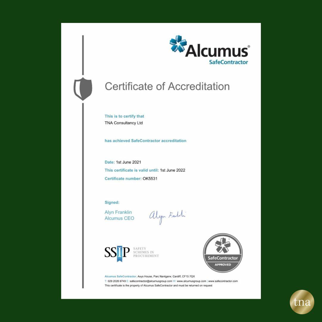 #SafeContractor achieved for another year ✅

Providing reassurance to our clients is our main priority. You can always trust TNA and this just proves it 👏