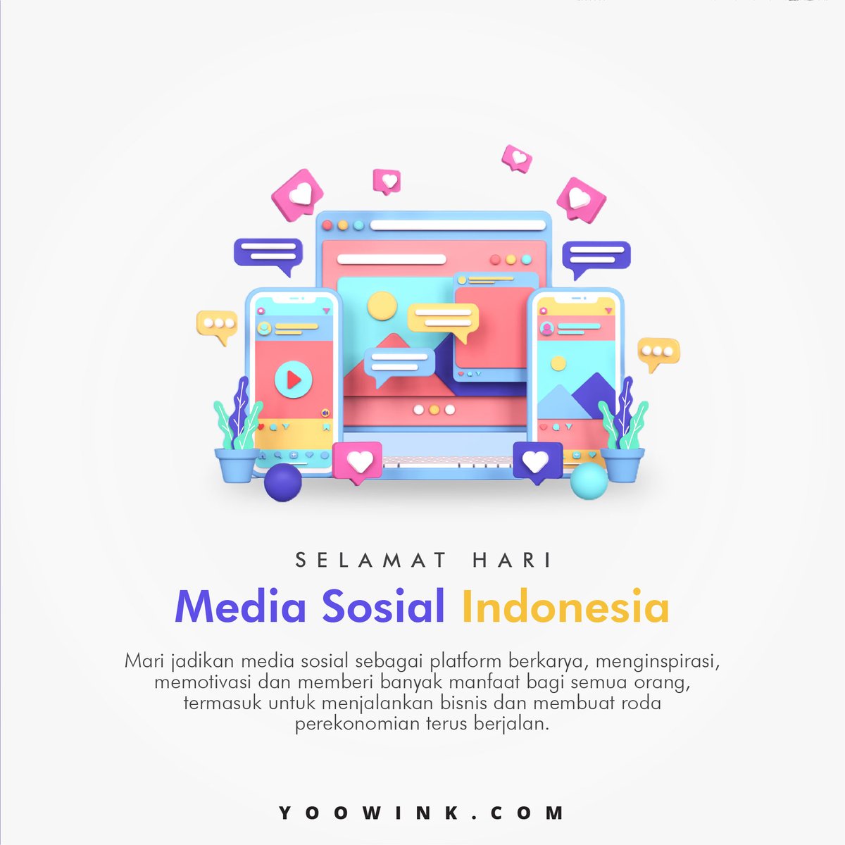 YooWink's tweet image. Selamat Hari Media Sosial, Indonesia! 
Mari kita jadikan media sosial sebagai media penyebar kebaikan &amp;amp; berbisnis
Jauhi sikap buruk &amp;amp; mulai mendukung satu sama lain

#YooWink
Jl Kolonel Sugiyono No.77 C
Yogyakarta 02742870519

#Digitalagency
#Socialmediaday
#Socialmediapromotion