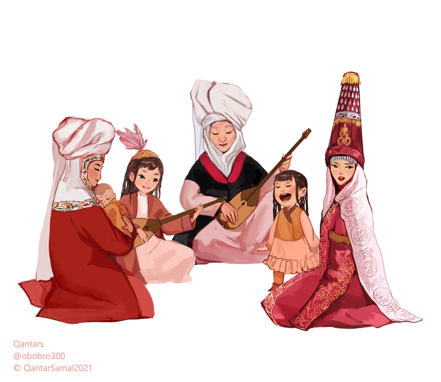 Kazakh National girl Sketch