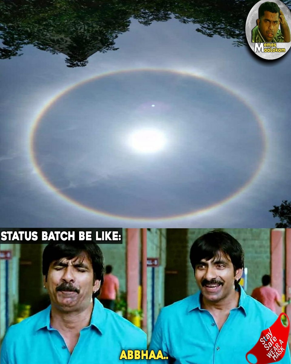 Nb4Ea's tweet photo. #Sun #Rainbow 😱
#SunHalo 😍👌
#sunhalorainbow
 FOLLOW 👉 @Nb4Ea
@YendheeESitram
@RaviTejaFansRTF #Ravieja
#Mirapakay #harishshankar
#Statusbatch #Hyderabad #telugufunnymemes #sunhalos #sunhalohyderabad #telugutrolls  #telugujokes #memesmaalokam #India #telugumemes #wearmask https://t.co/op4UCNlHEA
