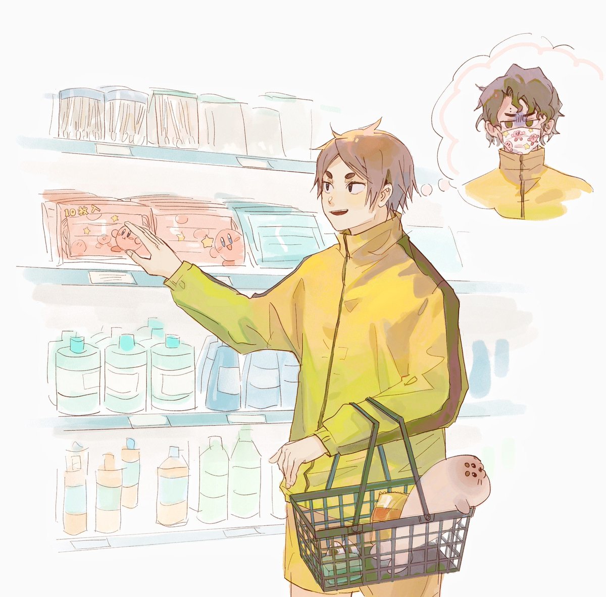MegaMiko's tweet photo. 😷🛒
#haikyuu #sakusakiyoomi #komorimotoya #ハイキュー #佐久早聖臣 #古森元也 https://t.co/NwlOik63jJ