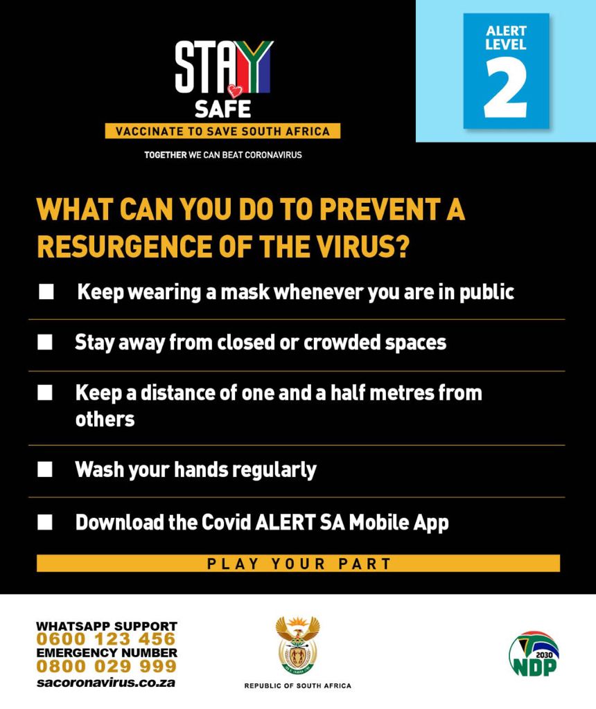 SANRAL_za's tweet image. Effective from today, 31 May 2021 South Africa is in Adjusted #AlertLevel2. Here's what it means.