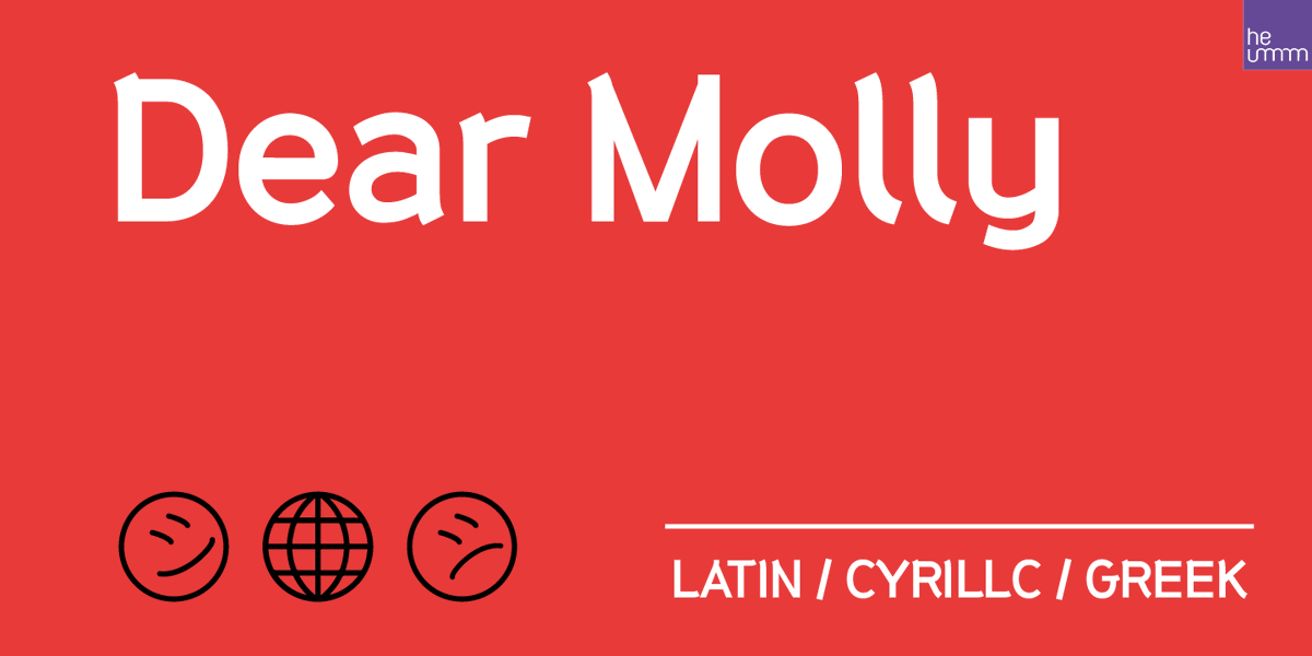 heummdesign's tweet photo. Meet our brand-new type 🐶#HUDearMolly at @MyFonts ! https://t.co/FzcvN8WpYE

#font #fonts #typography #typeface #design #new #brandnew #Molly #Puppy #bold #round #roundy https://t.co/KSwjvUyJoH