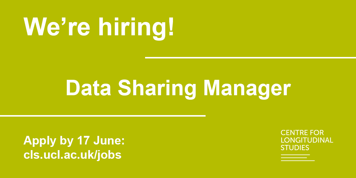 CLScohorts's tweet photo. 🚨 Job alert!
We're looking for an enthusiastic Data Sharing Manager to deliver the CLS data sharing programme, which is a major priority for the centre. 
👉 Apply by 17 June: https://t.co/Q2nqpqmmdE
@UCLSocRes
#AcademicJobs #NowHiring #CohortStudies https://t.co/1J4QJ6SYO6