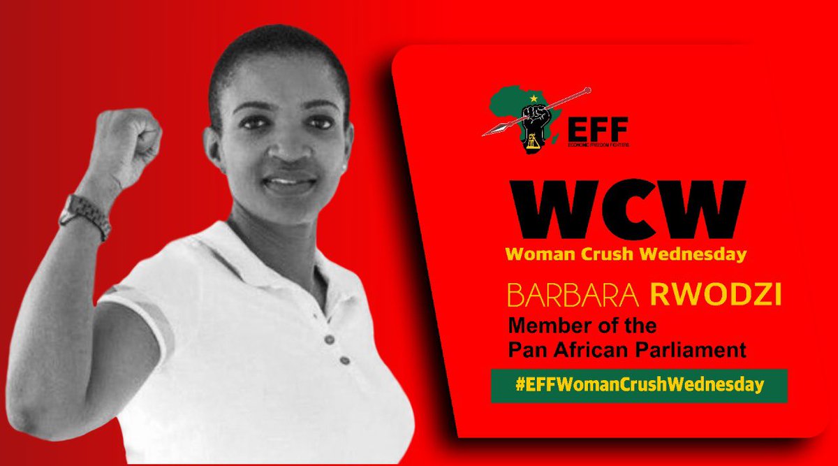 Julius_S_Malema's tweet photo. We salute one of our own, our #EFFWomanCrushWednesday Barbara Rwodzi from Zimbabwe.✊🏿 https://t.co/TFbxWDr3Cg