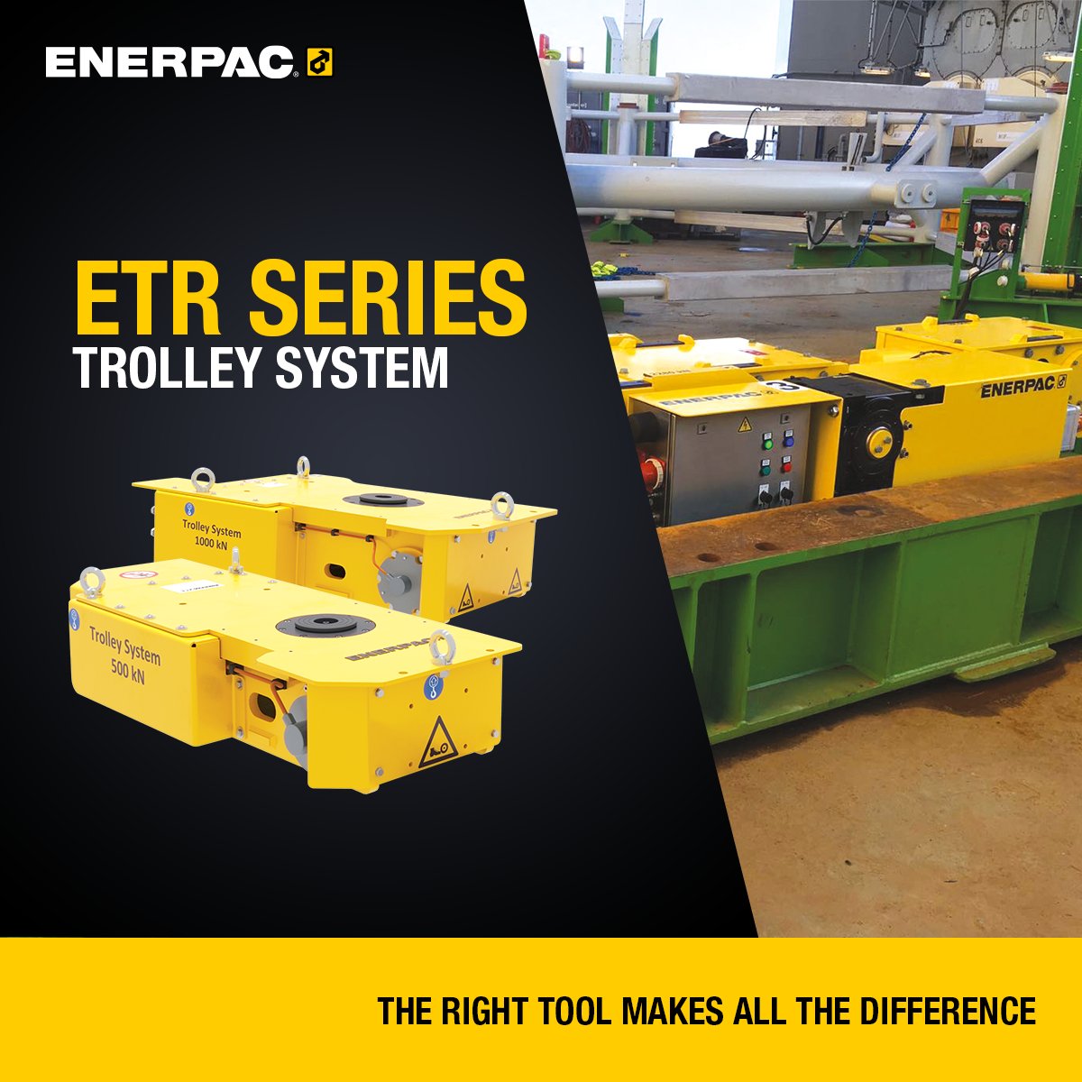 enerpac's tweet photo. With the Enerpac ETR-Series Trolley System, you can eliminate external lifting devices, with the option of a lifting cylinder integrated within the trolley, 
https://t.co/iC9KdTTvCe.

#enerpac #etrseries #trolleysystem #heavylift #liftingsolution #haulage #transportation https://t.co/MpuhuDyUcI