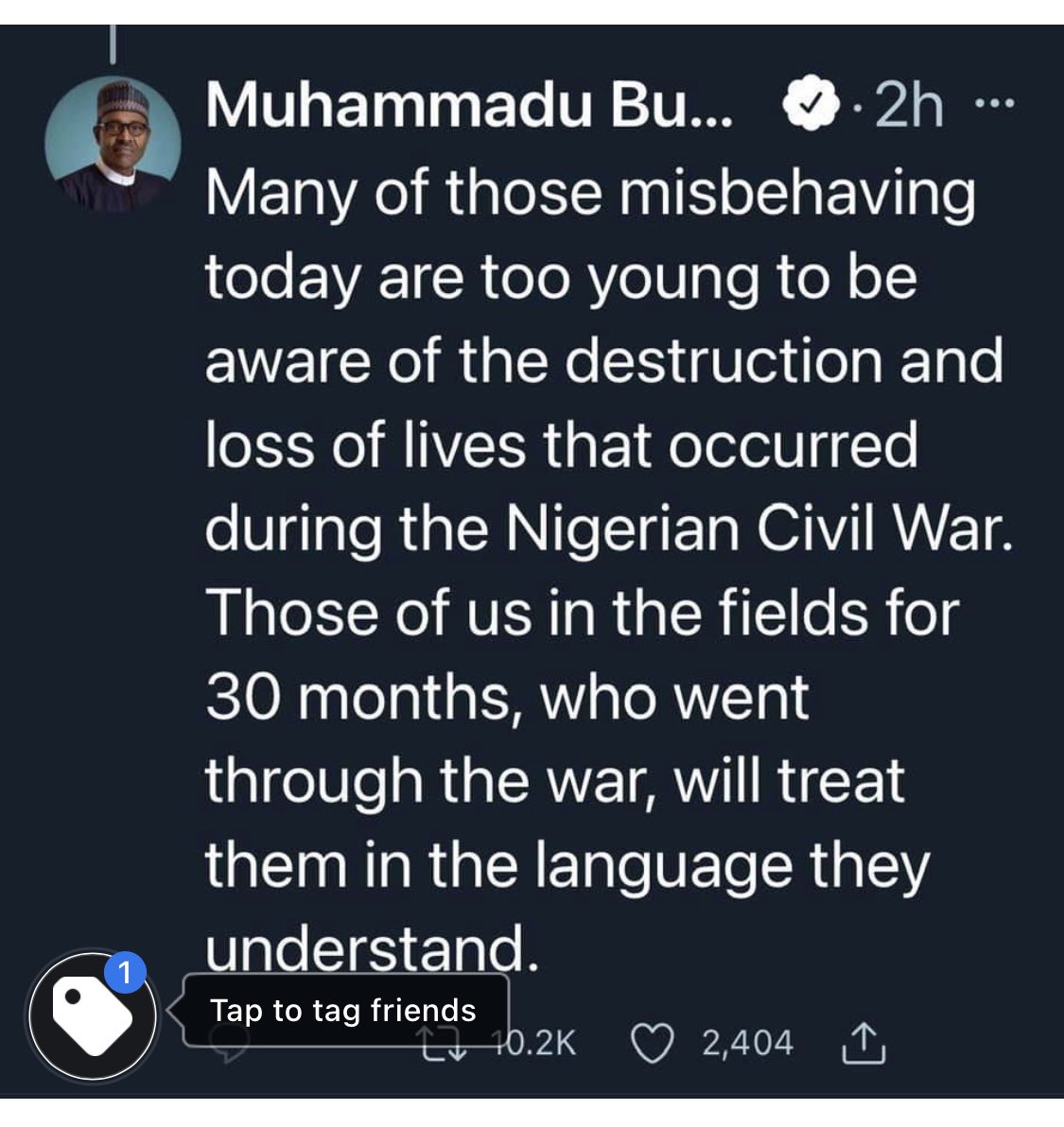 edijacobJE's tweet photo. The situation in SE is not worse than what kidnappers , bandits , insurgents and, terrorists have put us through in this country. 
Let the riot act be holistic. And the president shouldn’t threaten any part of the Republic. https://t.co/RikBaAIVK6