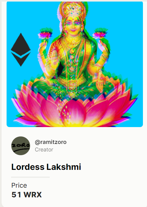 CreatedCrypto's tweet photo. @WazirXIndia shittest NFT ever available on WazirX literary I just saw the image of an Indian god been edited in Picsart as trippy and selling it as NFT lol https://t.co/lDoGlVmXej