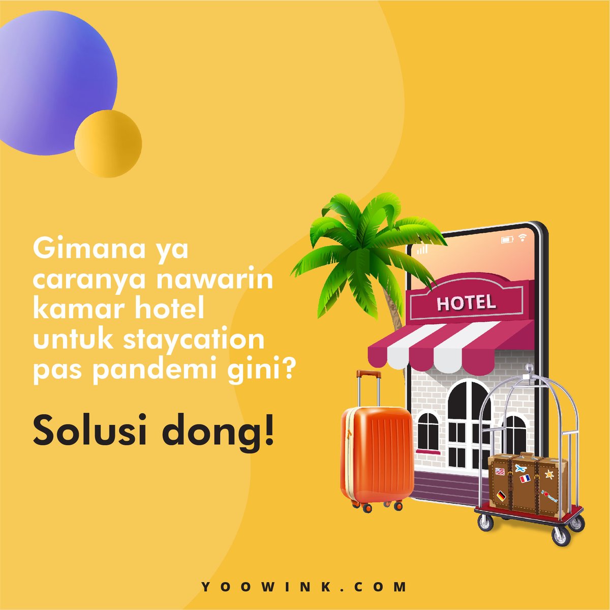 YooWink's tweet image. Punya bisnis paket #wisata, bingung gimana nawarinnya? Punya bisnis #penginapan, sulit cari pengunjung? 
Yoowink punya solusinya!
Kami daftarkan bisnismu jadi OTA atau Online Travel Agent agar dilirik banyak orang
Keburu pesaing ambil langkah lho
Yuk hubungi #YooWink sekarang!