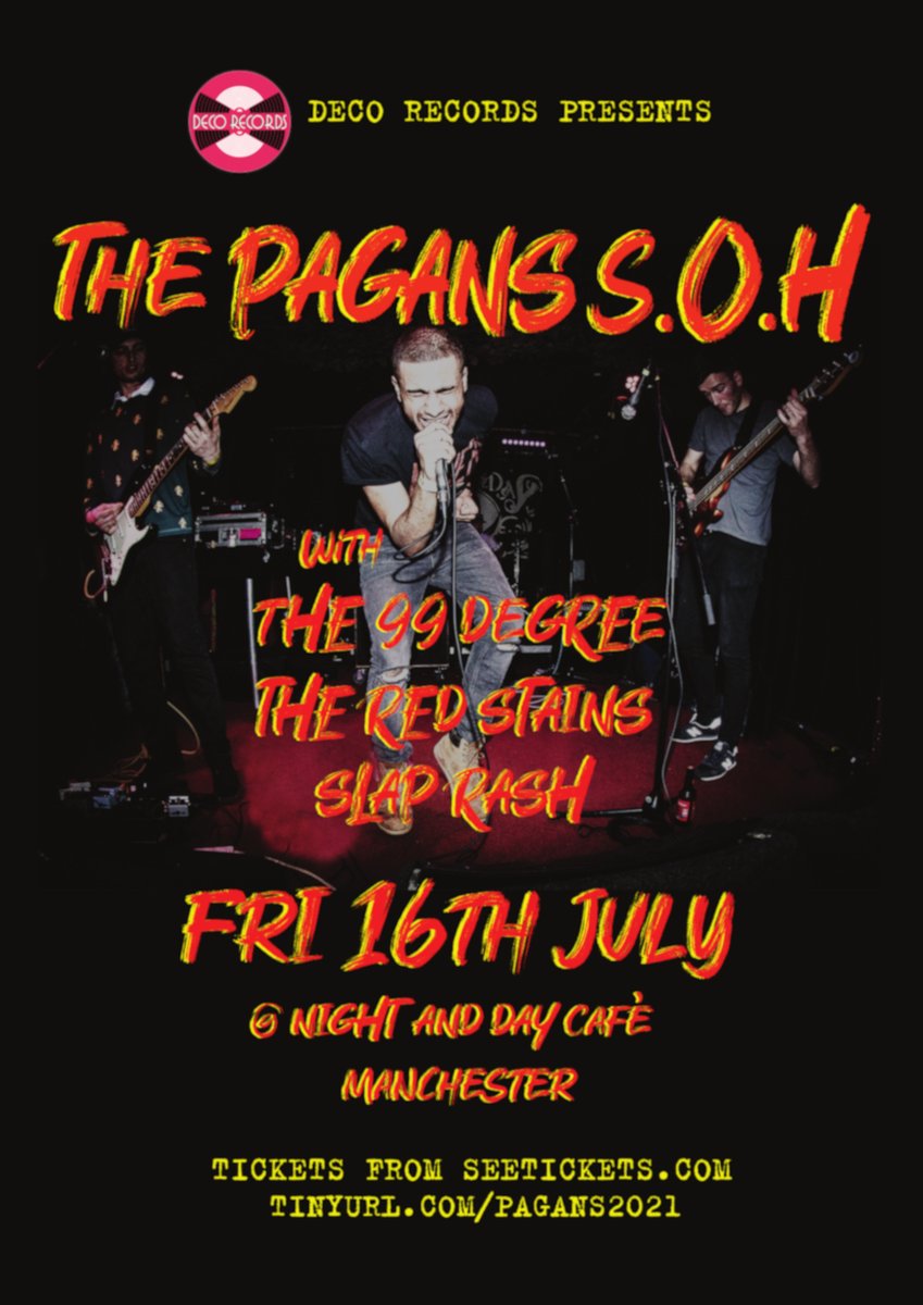 "The chords are gnarly and the vocals gritty. It’s a heady mix of hip-hop and metal with monster riffs and witty lyricism” RGM 

<a href="/the_pagans/">The Pagans S.O.H</a> return to N&amp;D with perfect guests <a href="/the99degree/">The 99 Degree</a> <a href="/theredstains/">The Red Stains</a> @SLAPRASHBAND on FRI 16 JULY

Tickets + info: tinyurl.com/PagansSOH2021
