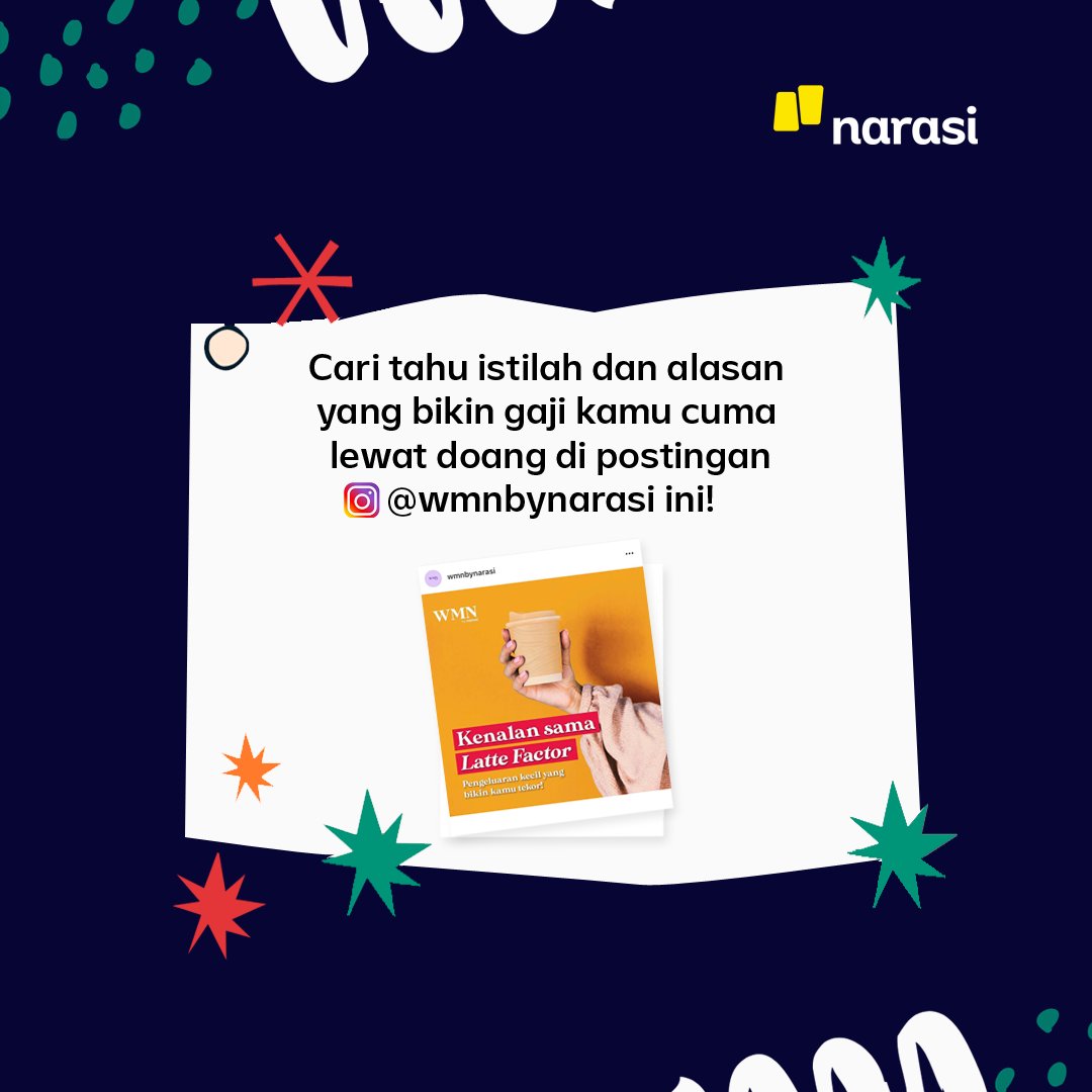 narasitv's tweet photo. Baru juga tanggal 2.😭 Ternyata pelakunya... dasar aku! Siapa nih yang duit gajiannya cuma mampir doang? Hayo ngaku!🤣
#JadiPaham #Narasi #LatteFactor #Selfreward https://t.co/J3lS5VquEX