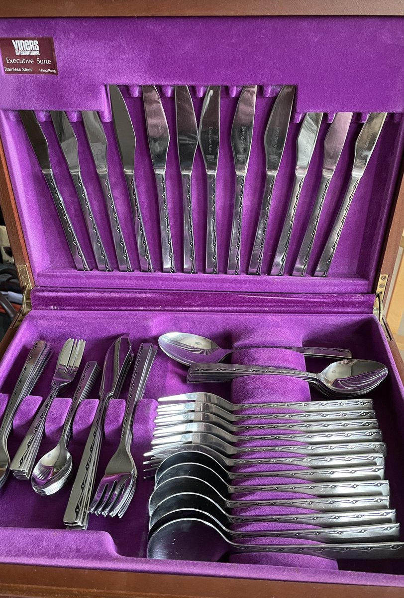 waremidcentury's tweet photo. Mid Century metal ware anyone?  We always have some stylish ware in stock- this example being Executive Suite by Viners in the 1970s. 😍 https://t.co/Oz191b7Ptq
