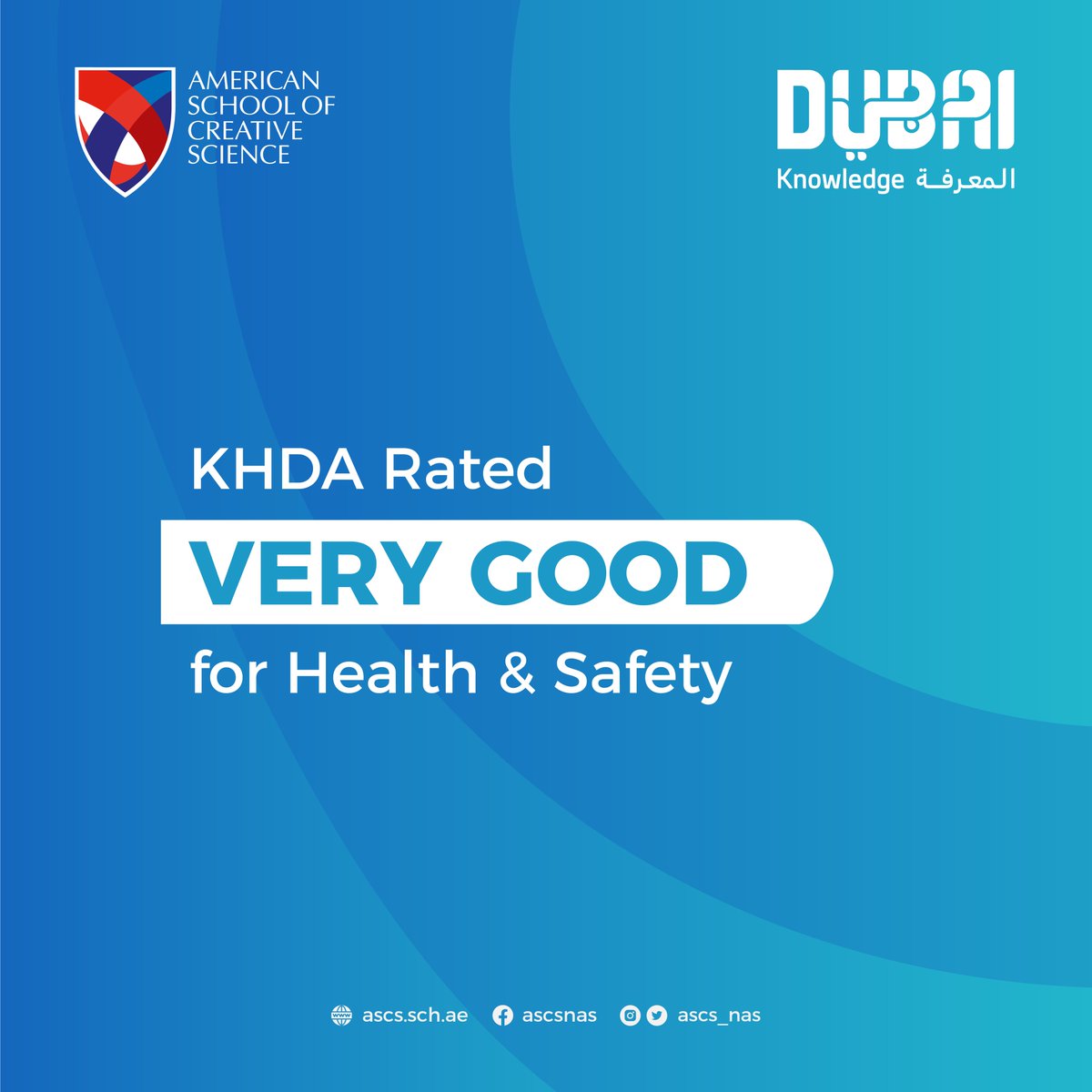 ascs_nas's tweet photo. At ASCS Nad Al Sheba, Health &amp; Safety is our top priority and we have been rated “Very Good” by the KHDA for it!

@KHDA 

#ASCS #ASCS_NAS #SafetyFirst #Health #Safety  #DubaiSchools #KHDADubai #AmericanSchools #AmericanCurriculum #NadAlSheba #MyDubai #UAE https://t.co/gNRjgpprZm