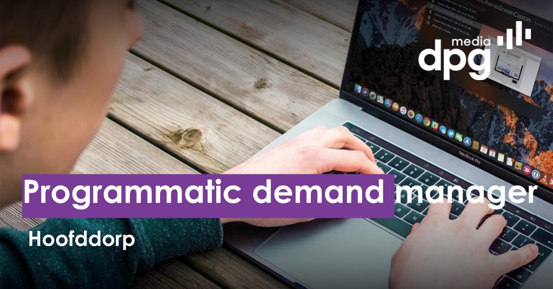 Vacature: ben jij op de hoogte van de laatste digital trends en programmatic ontwikkelingen én wil jij werken voor de mooiste mediamerken van Nederland? Dan ben jij de Demand Manager Programmatic Advertising waar wij naar op zoek zijn!

Reageren kan via: vacatures.dpgmedia.nl/o/demand-manag…