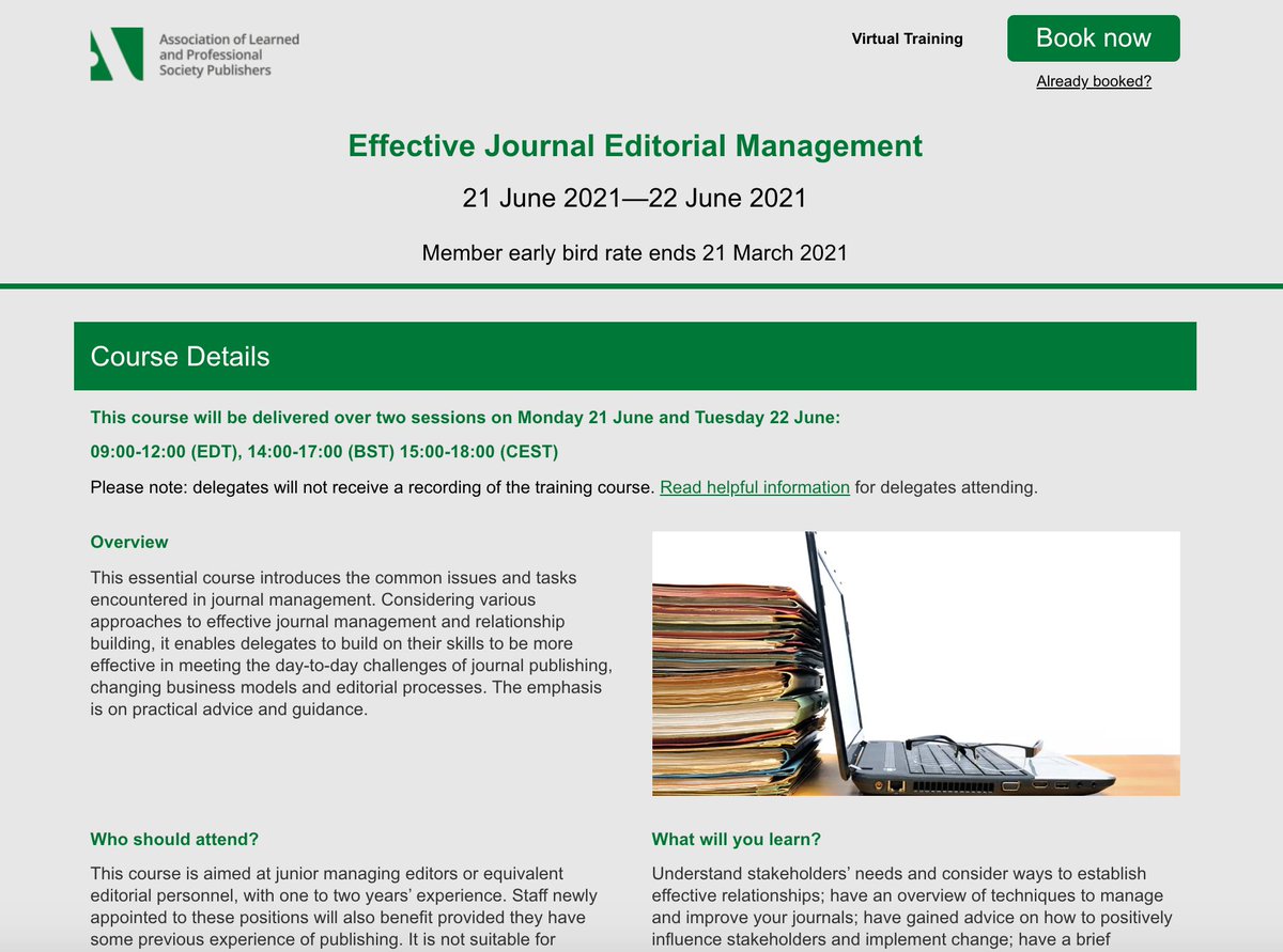 manuscriptmanag's tweet photo. Effective Journal Editorial Management webinar by @alpsp 21 and 22 June... see link: https://t.co/c0ORTf7sah
#peerreviewjournal #journalmanagement #peerreview https://t.co/3ORFUCBbTK