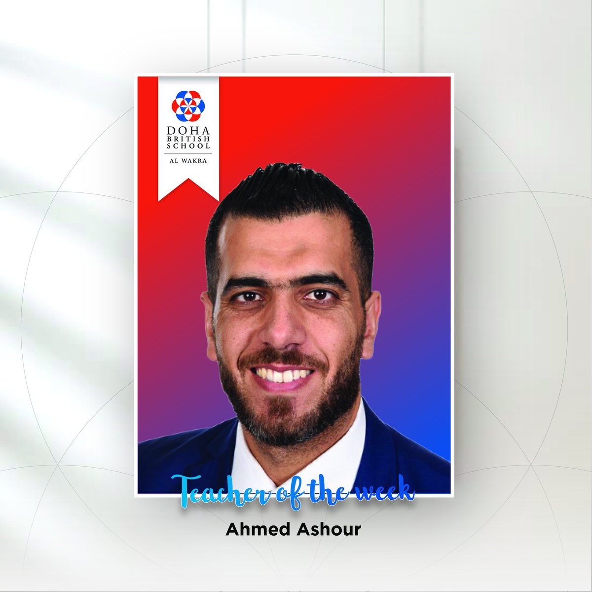 DBSWakra's tweet image. At #DBSWakra, we not only celebrate the achievements of our wonderful students but also our dedicated staff. 

This week&apos;s Teacher Of The Week is Ahmed Ashour. The reason is for positivity and outstanding professionalism. Congratulations Mr Ashour!
