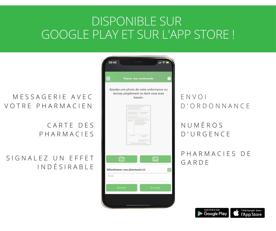 _easypharm's tweet photo. Limitez vos déplacements en communiquant avec votre #pharmacien via EASYPharm app. 📲 Un application mobile gratuite qui vous permet de poser une question ou de réserver une commande dans votre #pharmacie. https://t.co/F5wJv4K4Xl