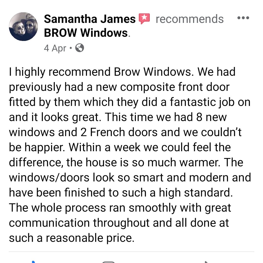 Customer satisfaction is why we do what we do! Here are just a handful of our 5 star reviews. Thank you so very much! 🤩

If you’d like to be as happy as these happy customers, give Ben or Jules a shout on 0161 3121078.

#altrincham #Cheshire @VEKA_plc <a href="/IN_VEKA/">Independent Network</a> @EnduranceDoors