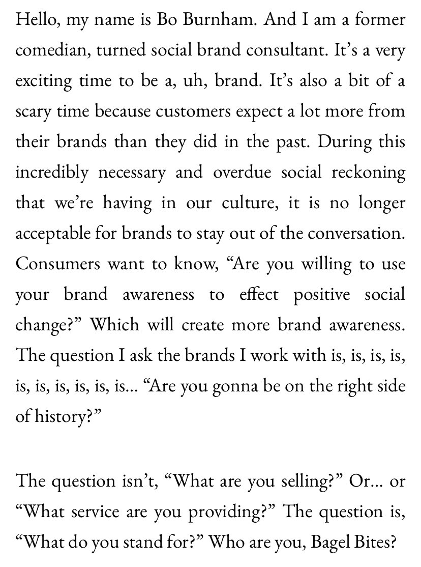 Bo Burnham’s bit on brand purpose in his <a href="/netflix/">Netflix</a> special Inside is pure poetry.